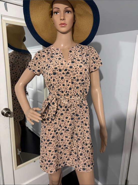 Loft Fashion Dresses & Skirts - Loft Fashion Peach Floral Tie-Waist Mini Dress